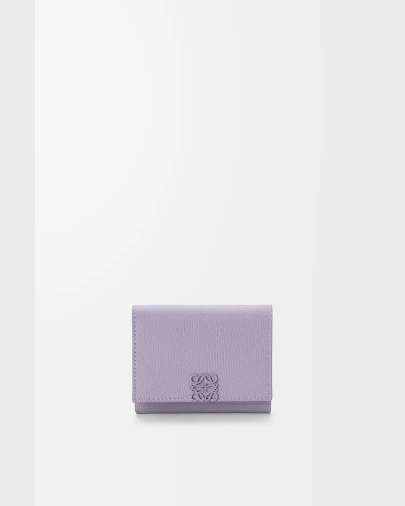 Loewe Anagram Trifold Wallet In Pebble Grained Leather skin Mujer Dirty