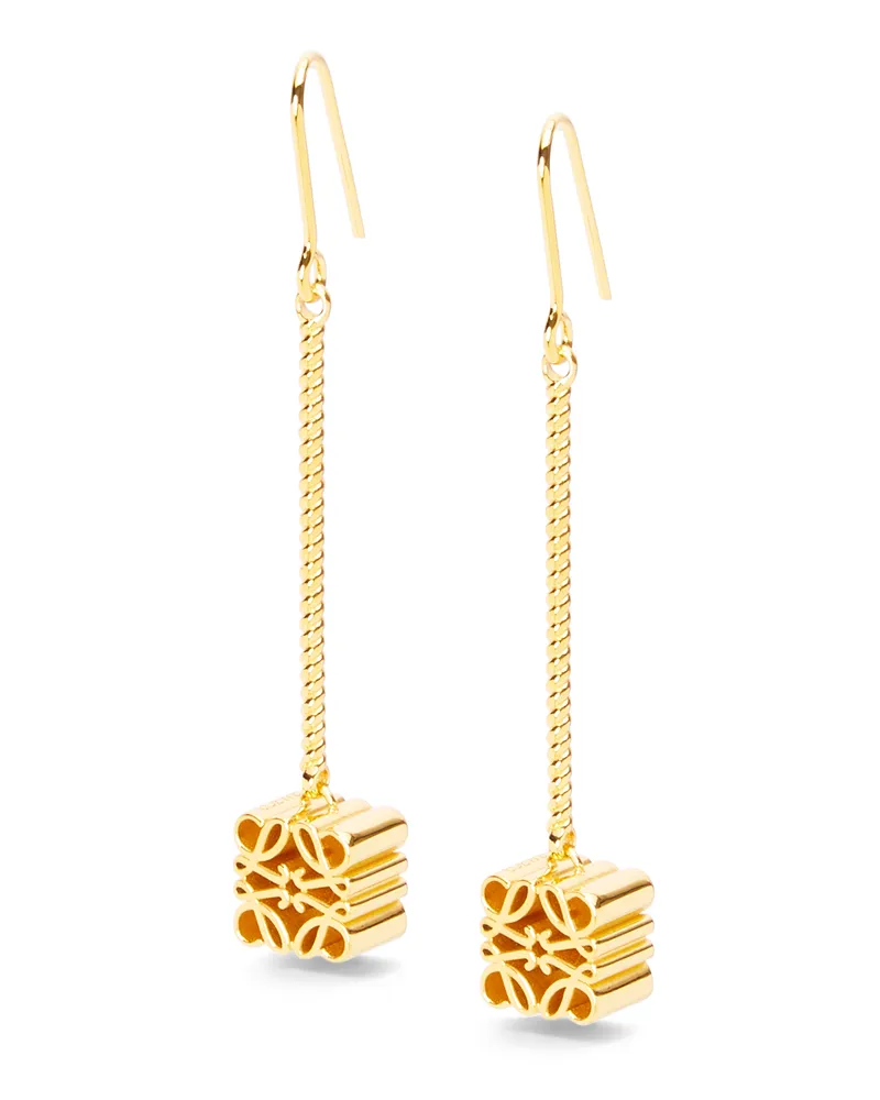 Loewe Luxury Anagram drop earrings in sterling silver Gold