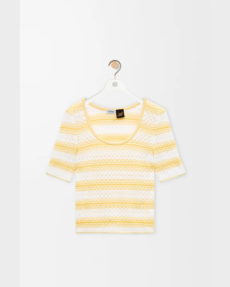 Loewe Short Sleeve Sweater In Cotton Blend Size Mujer White