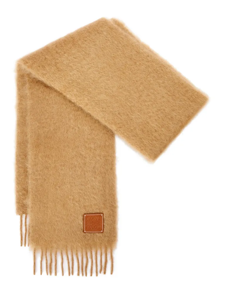 Loewe Luxury Scarf in mohair and wool Camel