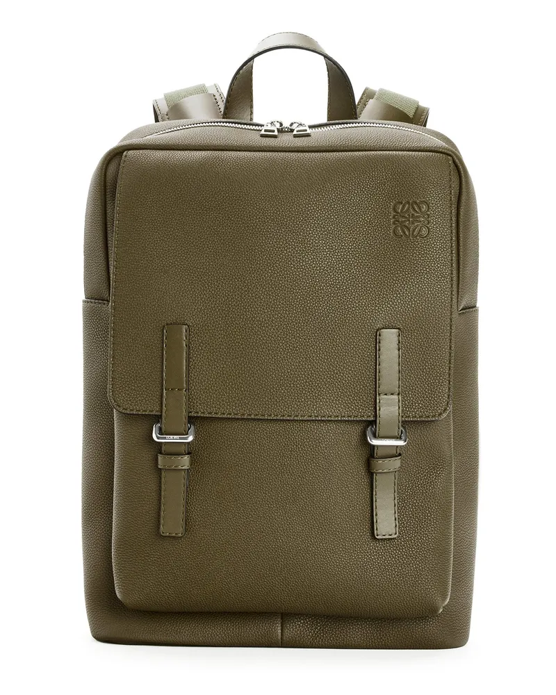 Loewe Luxury Military backpack in soft grained calfskin Dark