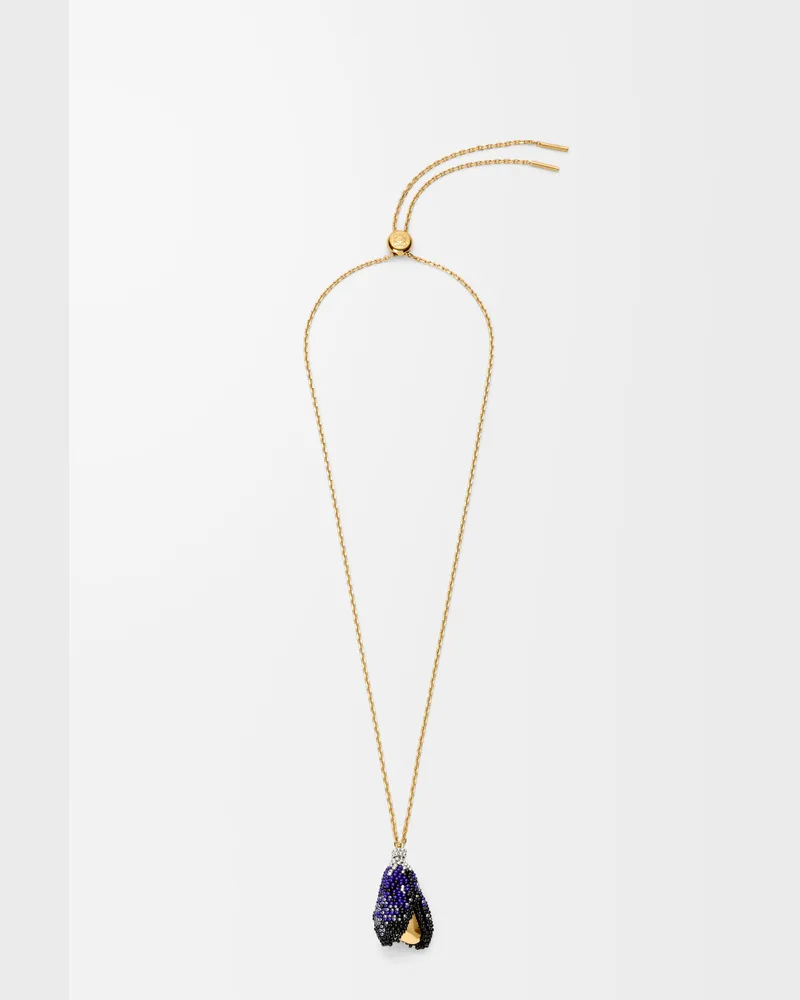 Loewe Shell Necklace In Sterling Silver And Beads Mujer Gold