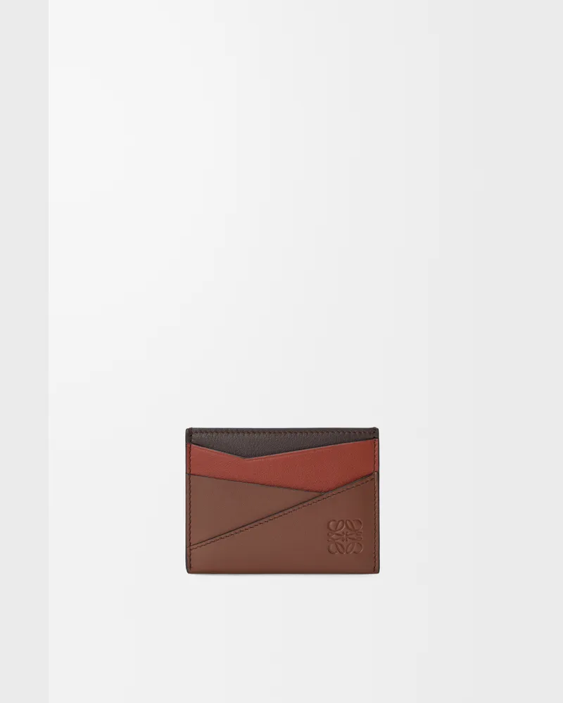 Loewe Puzzle Plain Cardholder In Leather skin Hombre Chocolate