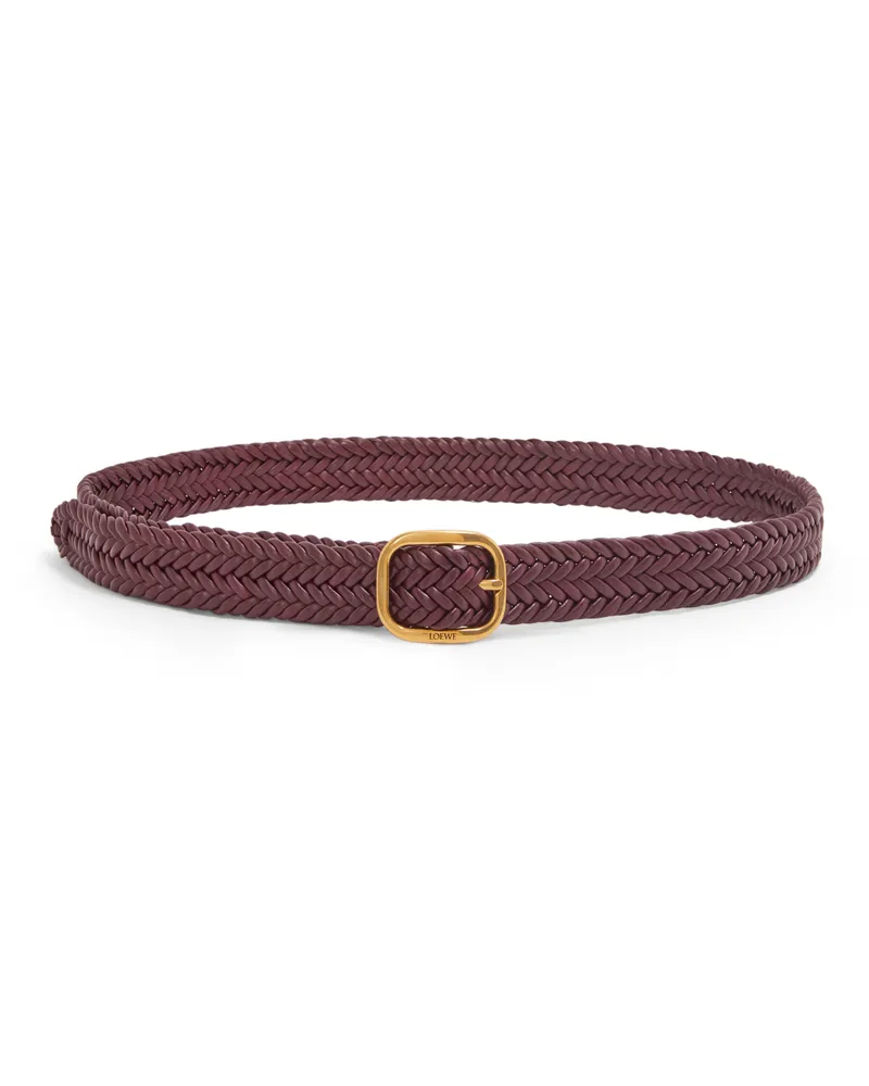 Loewe Luxury Rounded soft woven belt in calfskin Burgundy