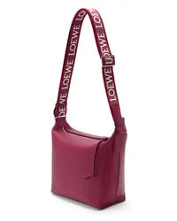 Loewe Luxury Small Cubi crossbody bag in supple smooth calfskin and jacquard Crimson