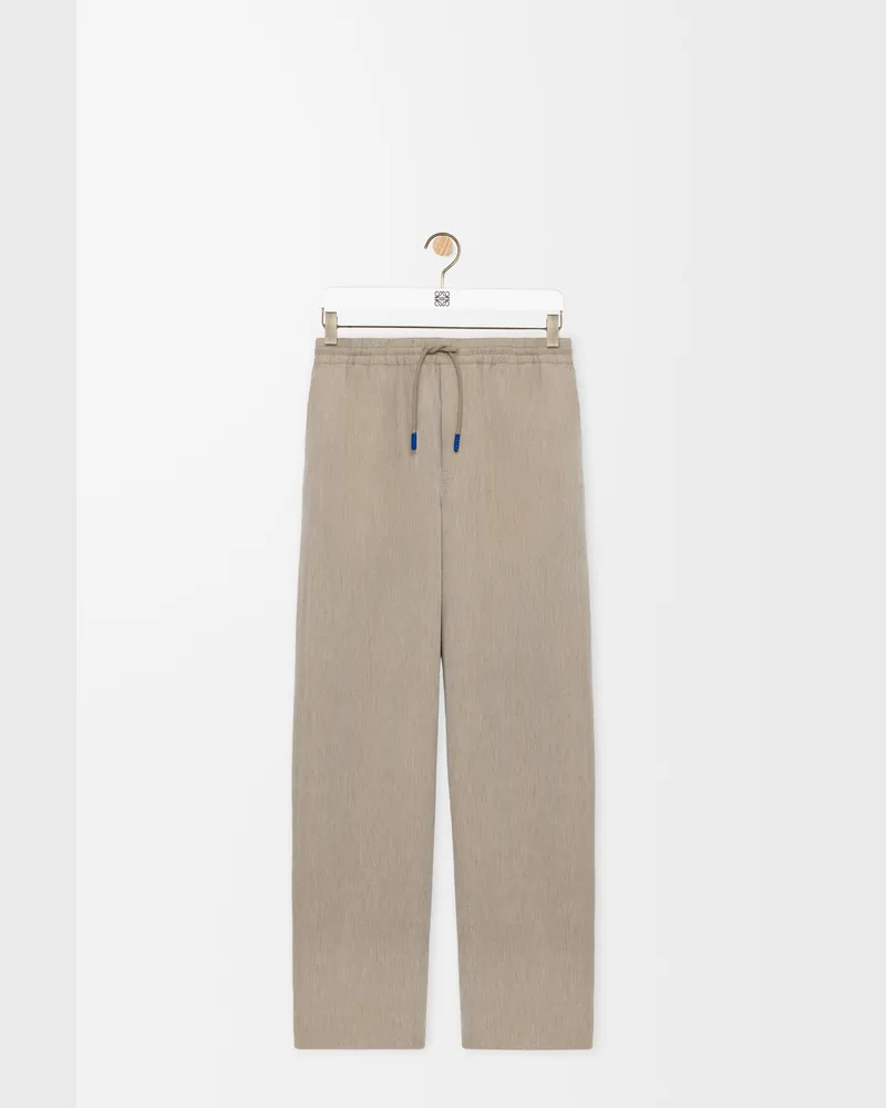 Loewe Drawstring Trousers In Wool And Cotton Size Hombre Beige