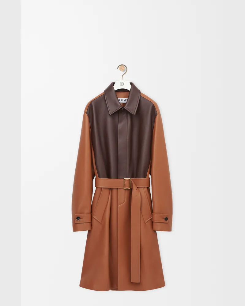 Loewe Coat In Nappa Lambskin Size Mujer Tan