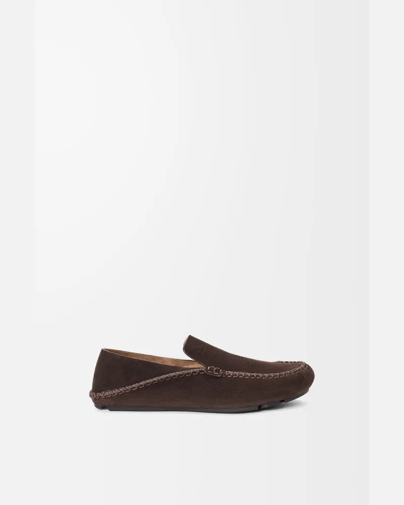 Loewe Rambla Driving Loafer In Suede Leather skin Size Hombre Dark