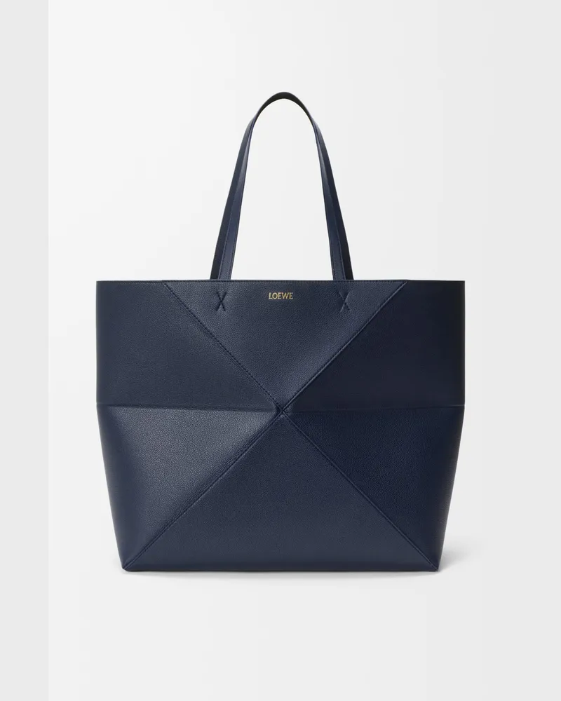 Loewe Large Horizontal Puzzle Fold Tote In Soft Grained Leather skin Mujer Deep