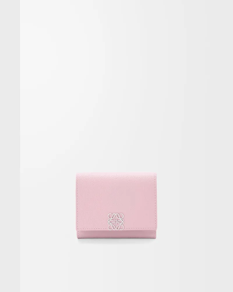 Loewe Anagram Trifold Wallet In Pebble Grained Leather skin Mujer Blossom
