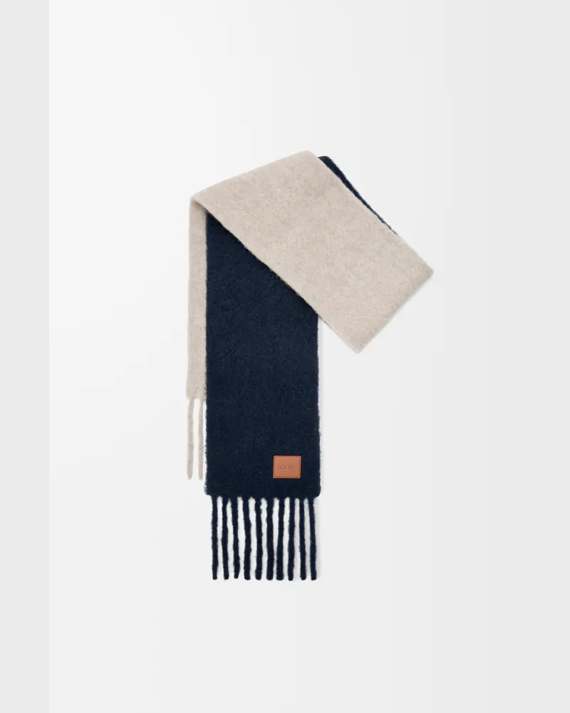 Loewe Scarf In Alpaca And Wool Blend Mujer Navy