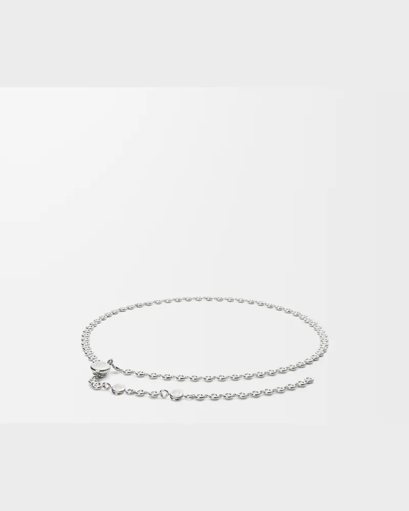 Loewe Crystal Donut Chain Belt In Brass Size Mujer Silver
