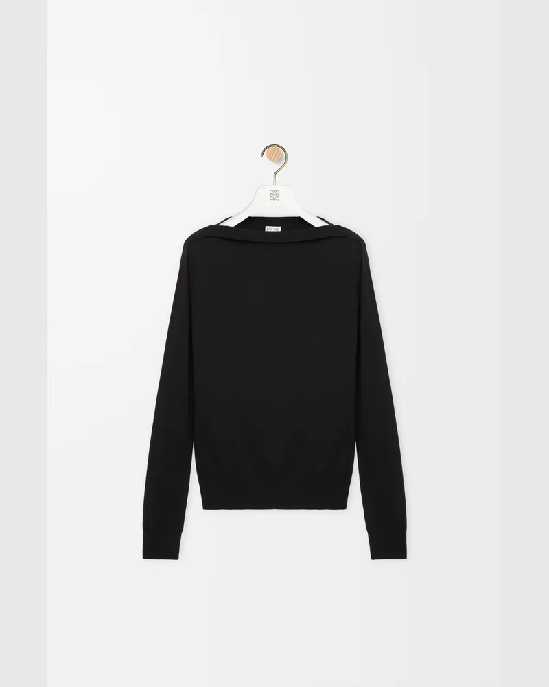 Loewe Sweater In Merino Wool Size Mujer Black