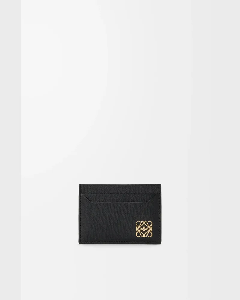 Loewe Anagram Plain Cardholder In Pebble Grained Leather skin Mujer Black