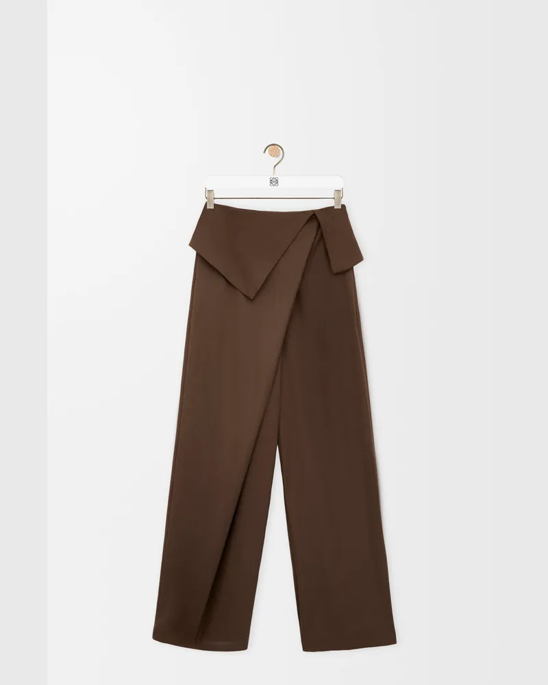 Loewe Draped Trousers In Wool Size Mujer Brown