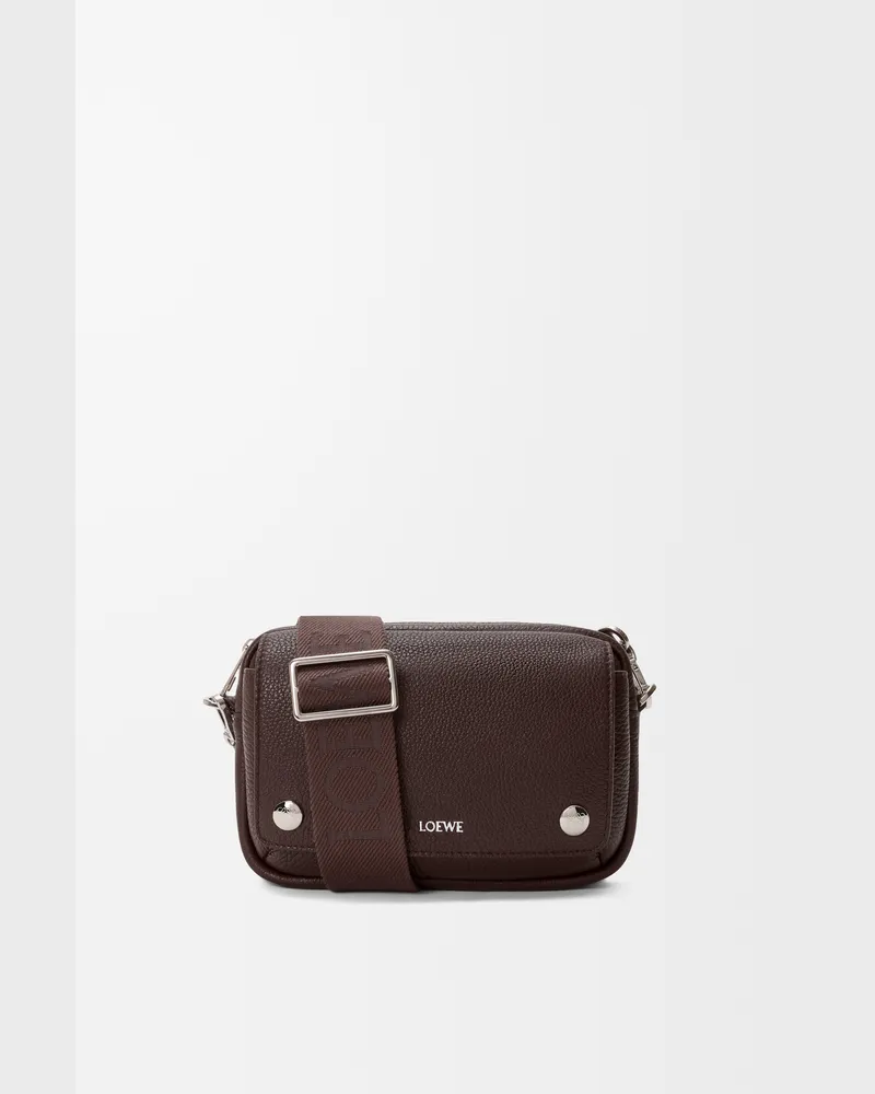Loewe Small Pebble Messenger Bag In Supple Grained Leather skin Hombre Chocolate