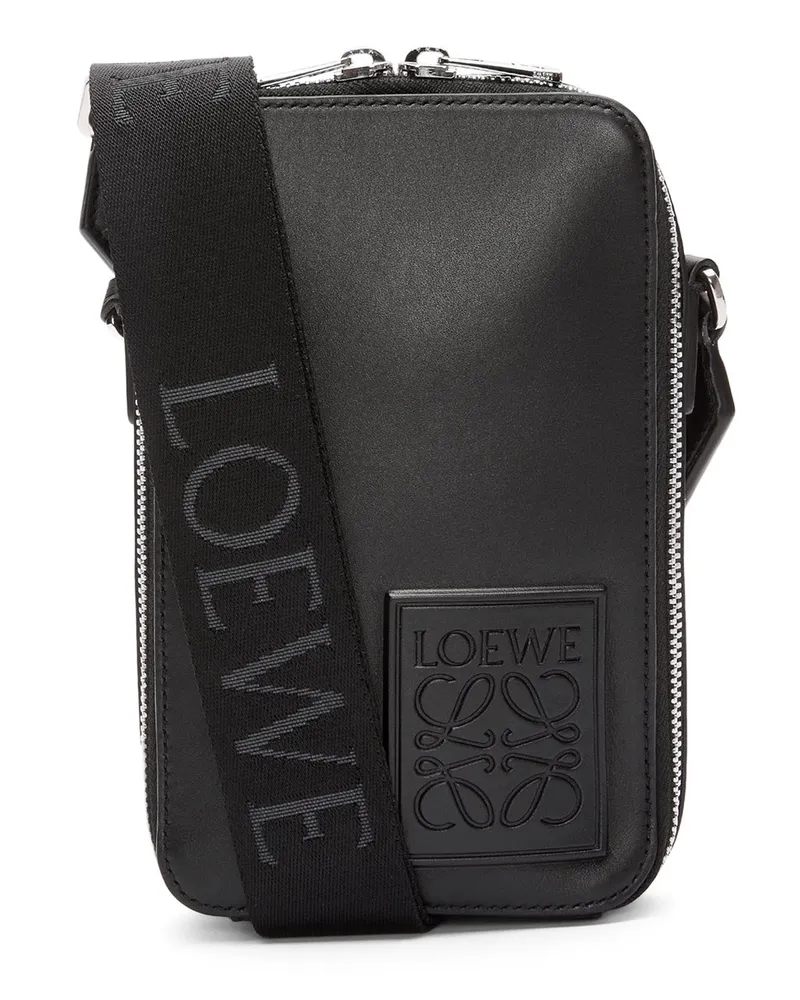 Loewe Luxury Vertical Crossbody Pocket in satin calfskin Black