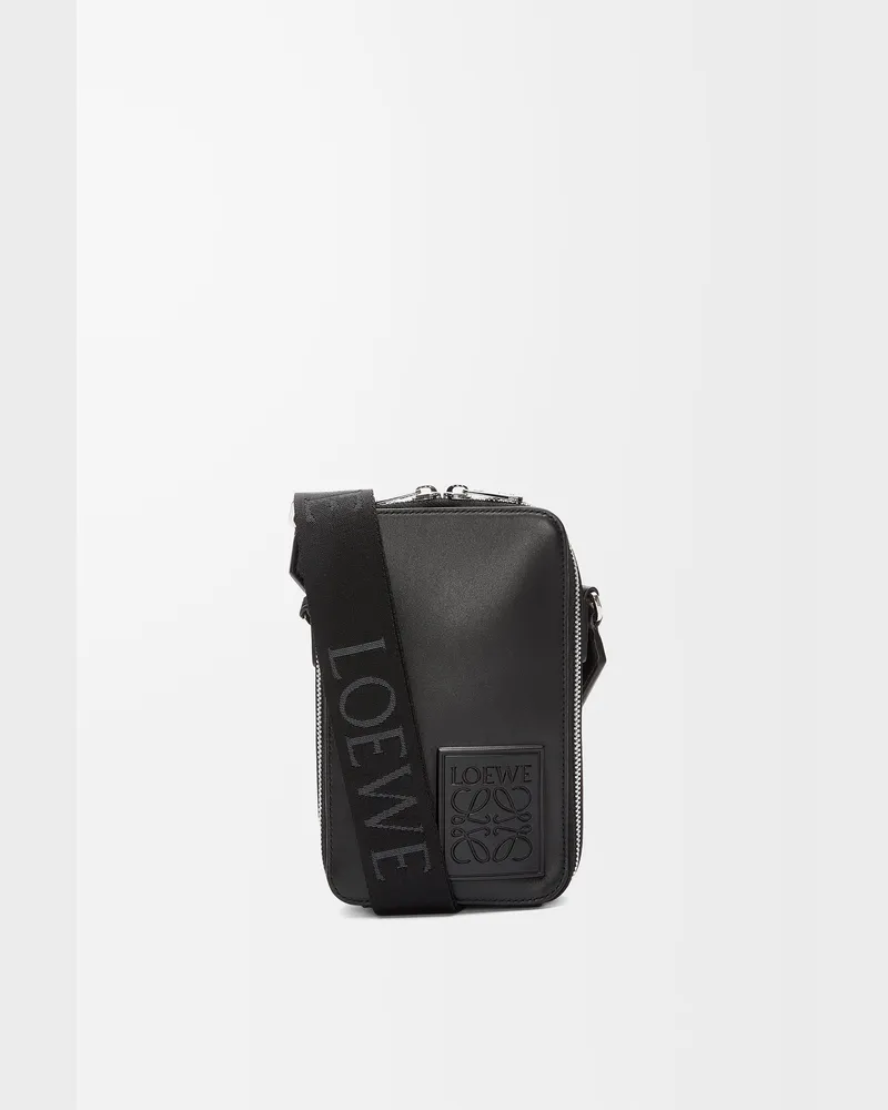 Loewe Luxury Vertical crossbody pocket in satin calfskin Black