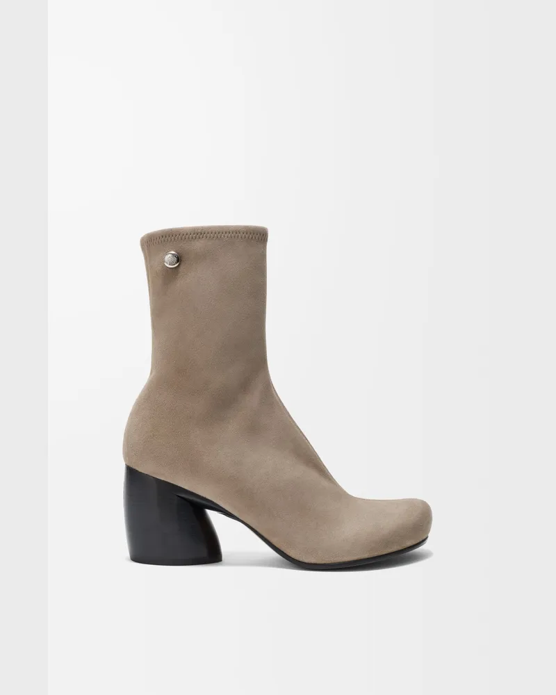 Loewe Oval Bootie In Stretch Suede Lambskin Size Mujer Hazelnut