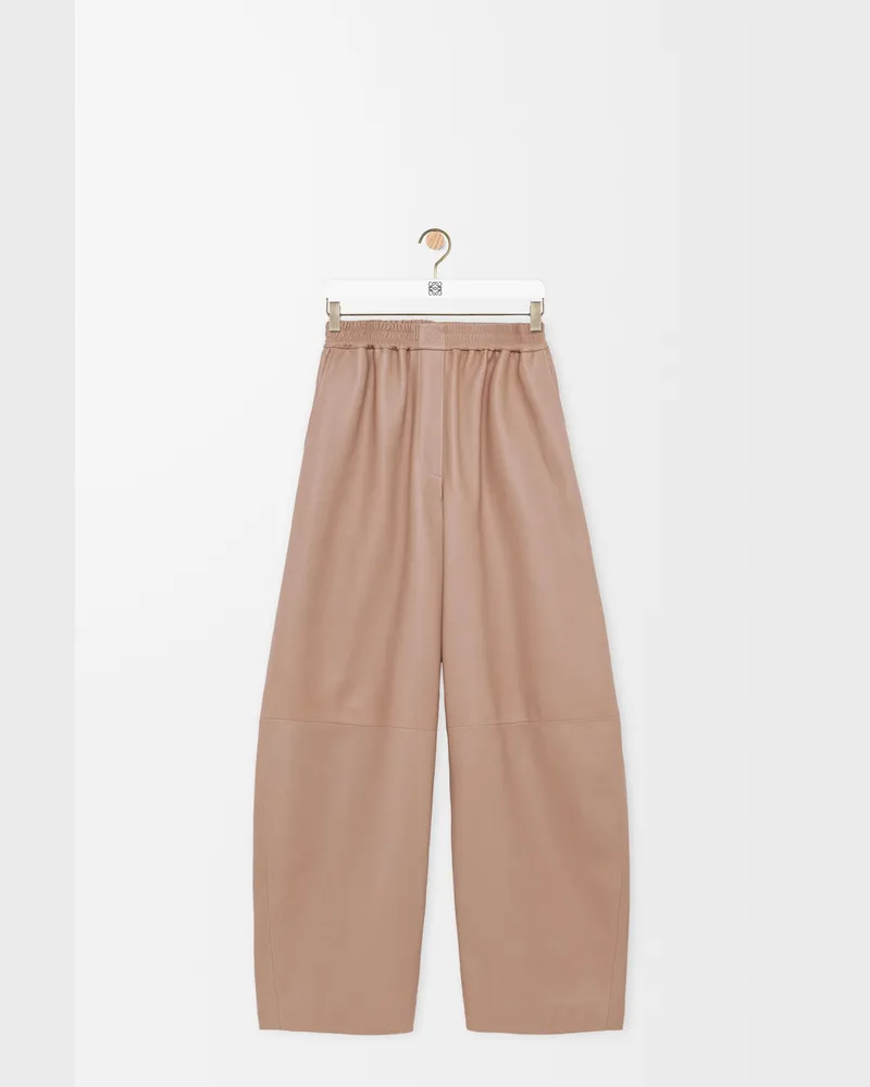 Loewe Barrel Trousers In Nappa Lambskin Size Mujer Beige
