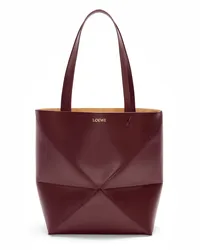 Loewe Luxury Medium Puzzle Fold tote in shiny calfskin Dark