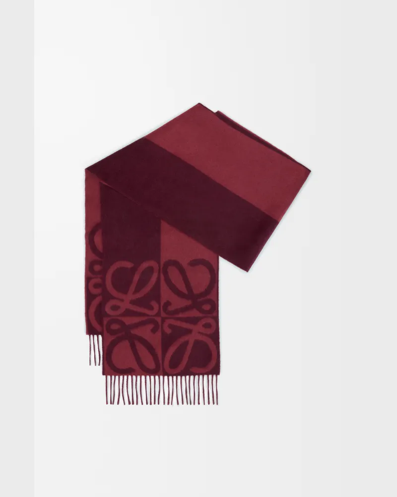 Loewe Scarf In Wool And Cashmere Mujer Burgundy