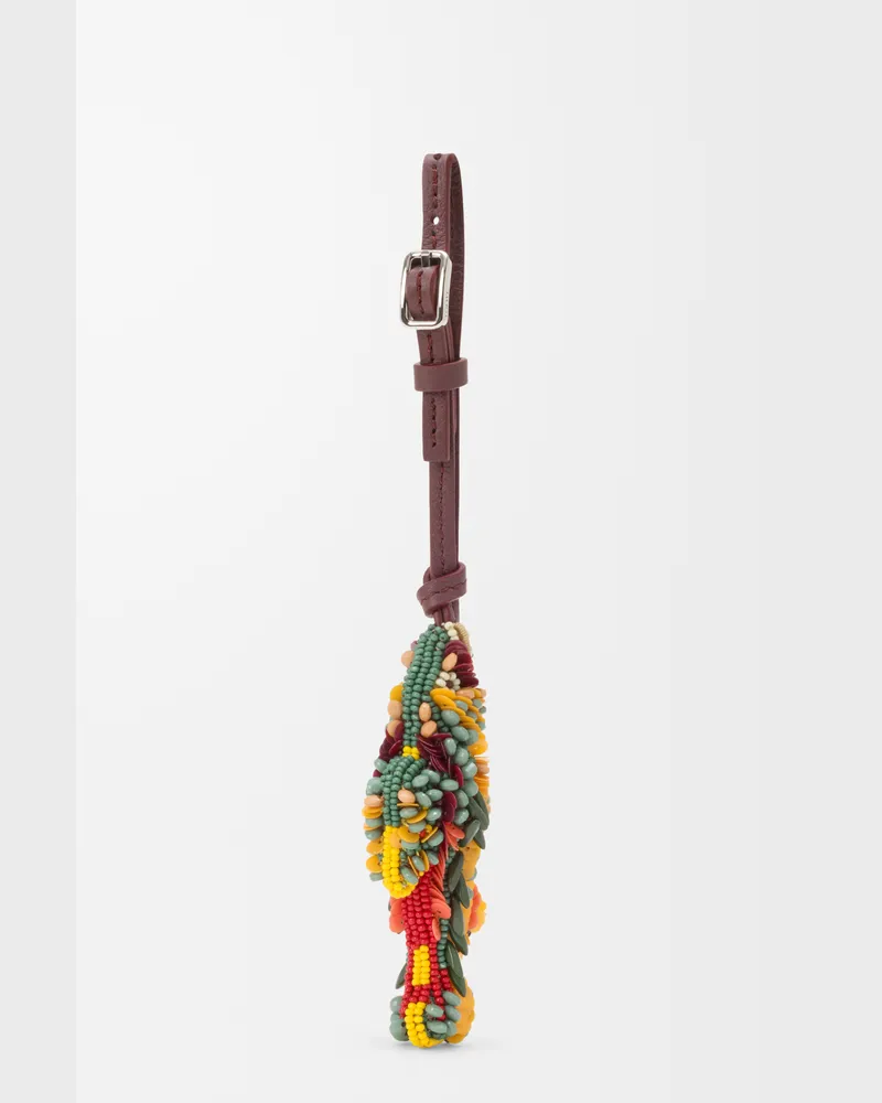 Loewe Fish Charm In Felt Beads And Leather skin Mujer Multicolor