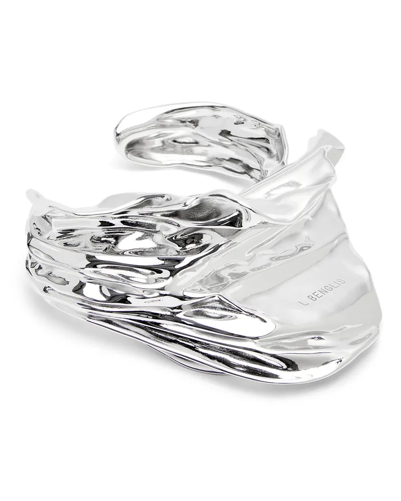 Loewe Luxury Pleated Fan cuff in sterling silver Silver