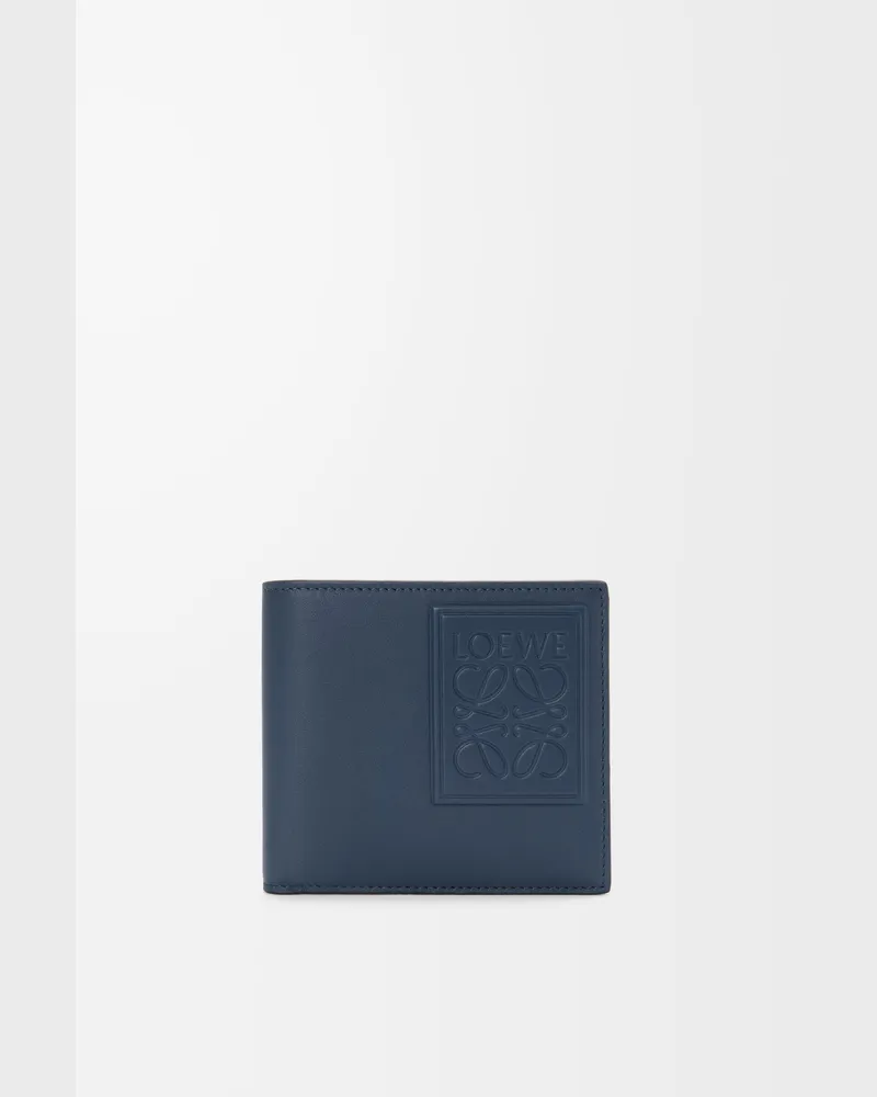 Loewe Bifold Coin Wallet In Satin Leather skin Hombre Indigo