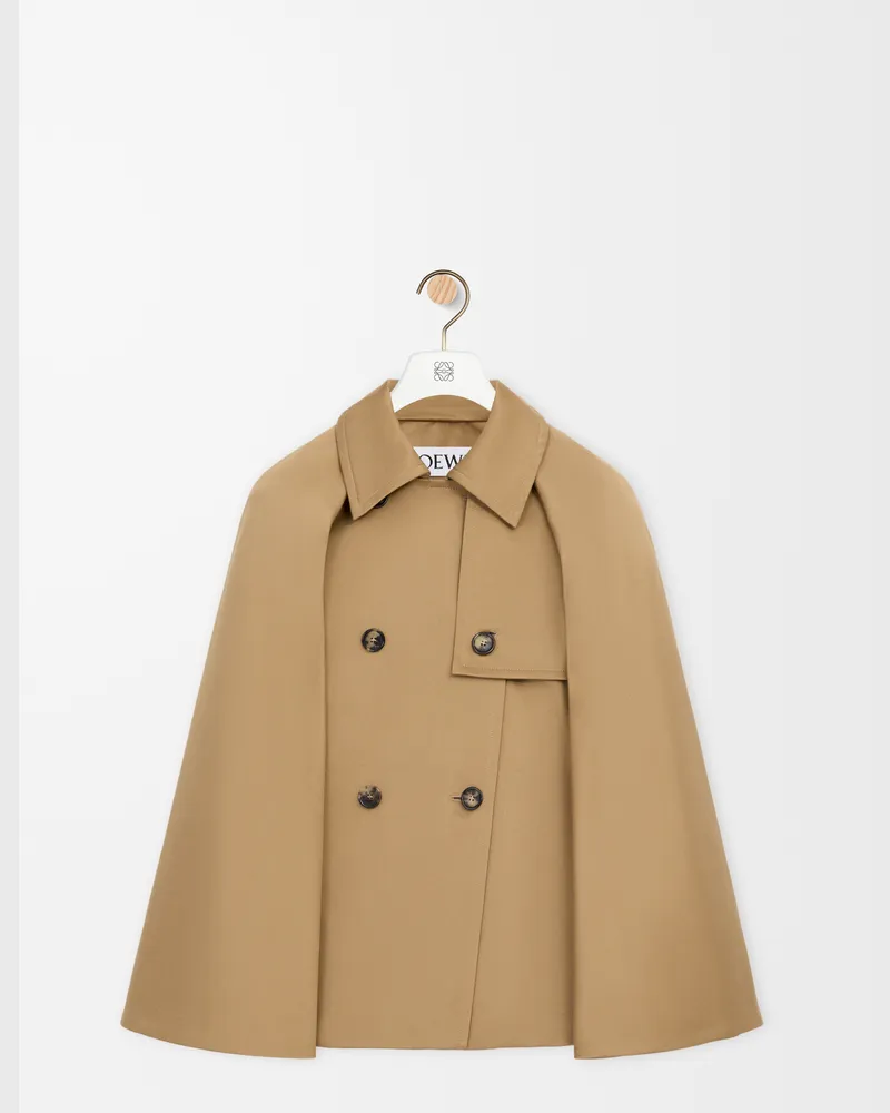 Loewe Cape Jacket In Cotton Size Mujer Beige