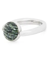 Loewe Luxury Anagram Pebble ring in sterling silver and green jasper Silver