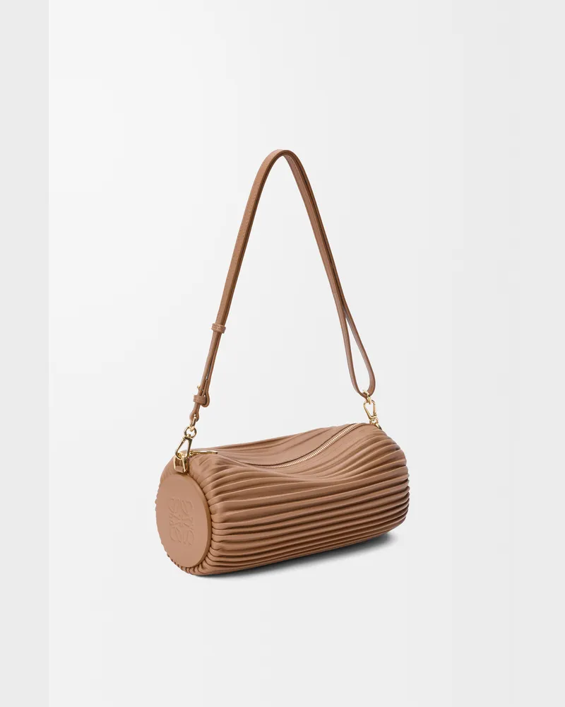Loewe Bracelet Pouch In Pleated Nappa Lambskin Mujer Mocha