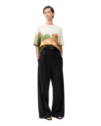 Loewe Luxury Pleated trousers in cotton and silk Black