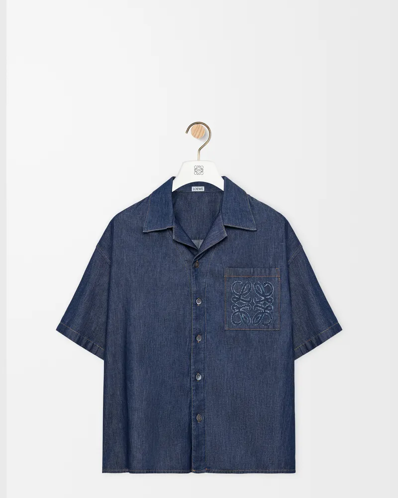 Loewe Short Sleeve Shirt In Cotton Size Hombre Denim