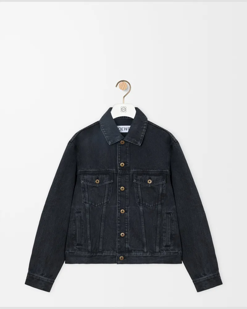 Loewe Anagram Jacket In Denim Size Hombre Black