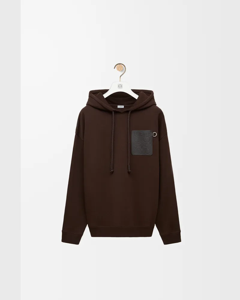 Loewe Relaxed Fit Hoodie In Cotton Size Hombre Chocolate