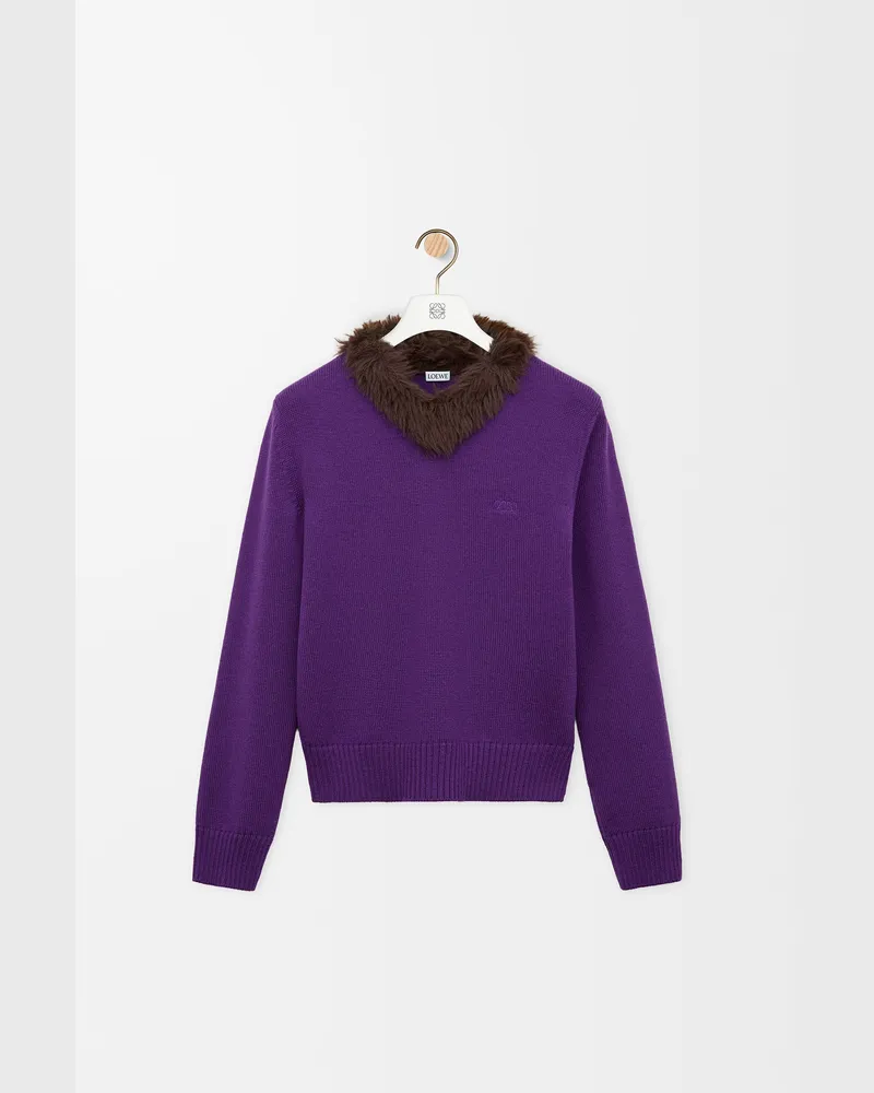 Loewe Sweater In Wool Size Mujer Purple