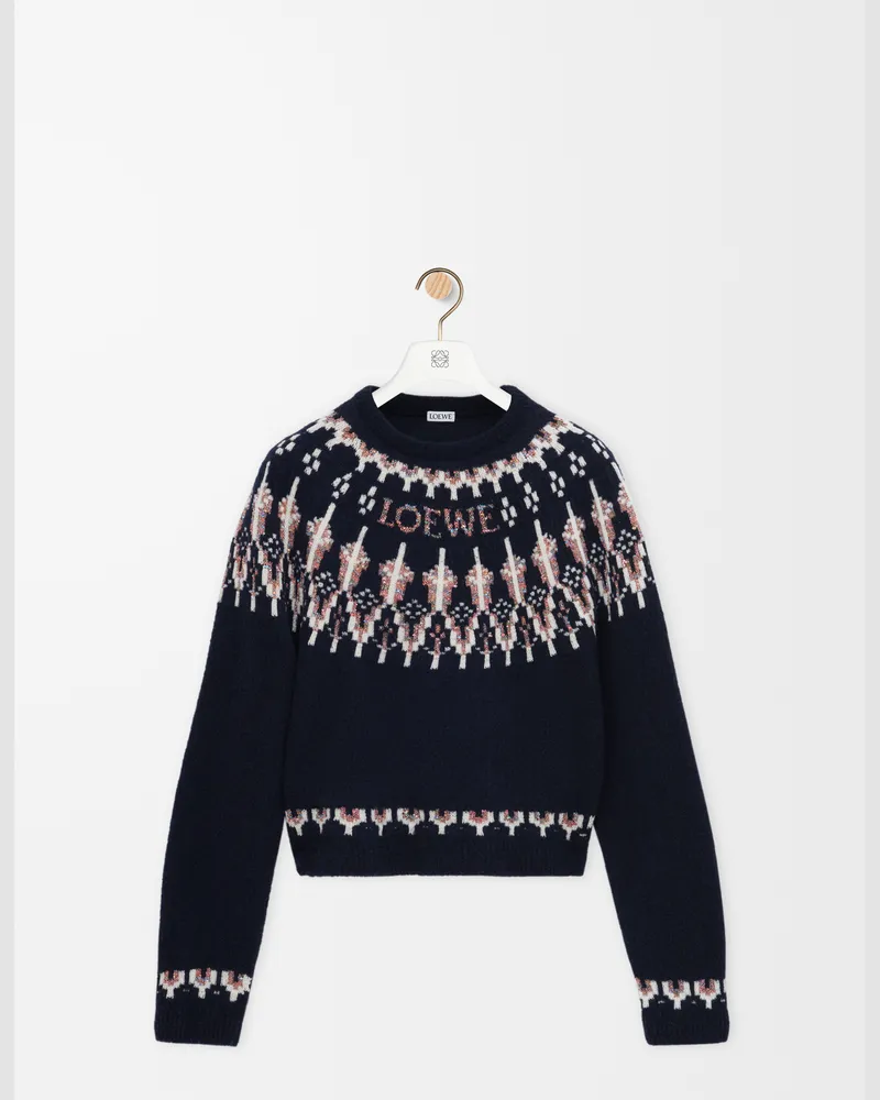 Loewe Sweater In Wool Blend Size Mujer Navy