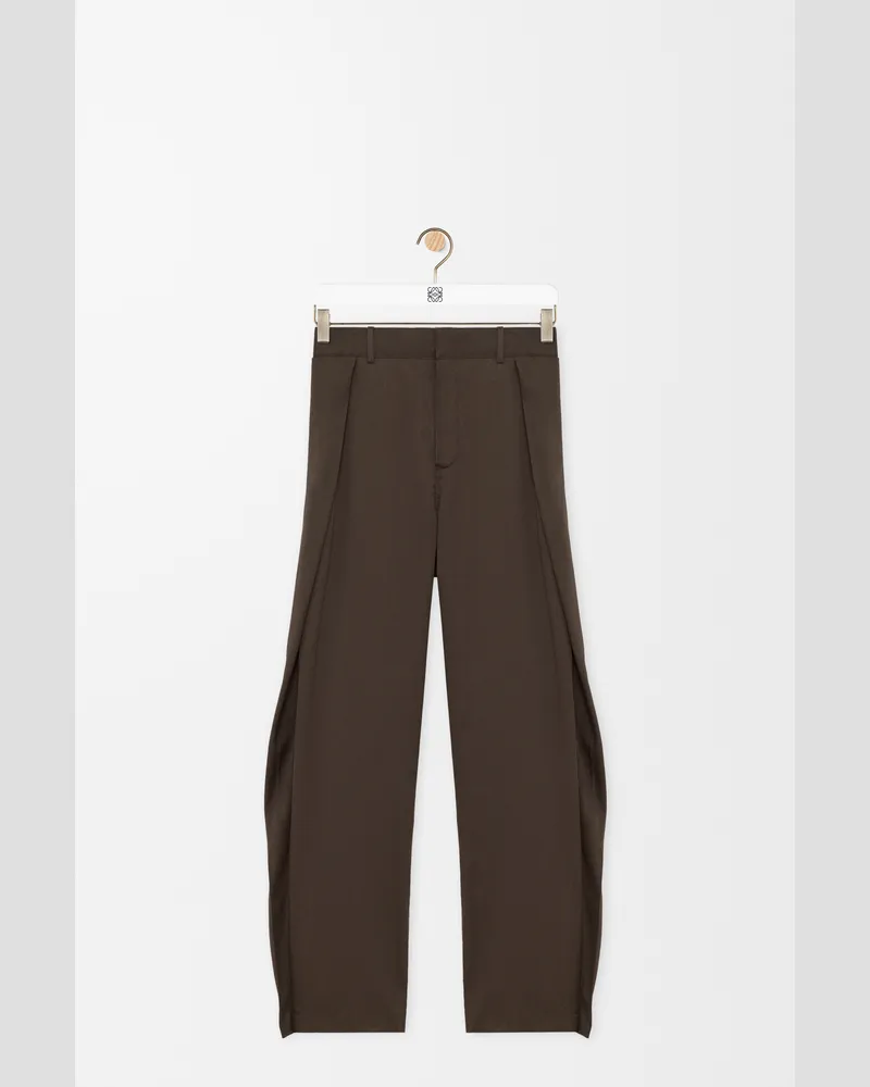 Loewe Trousers In Cotton And Silk Size Mujer Brown