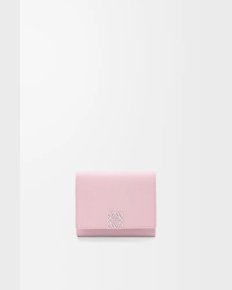 Loewe Anagram Trifold Wallet In Pebble Grained Leather skin Mujer Blossom