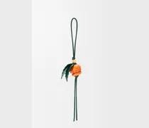 Peeling Orange Charm In Brass And Leather skin Mujer