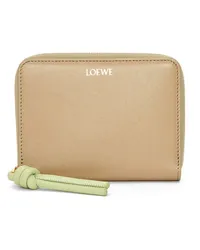 Loewe Luxury Knot compact zip around wallet in shiny nappa calfskin Clay