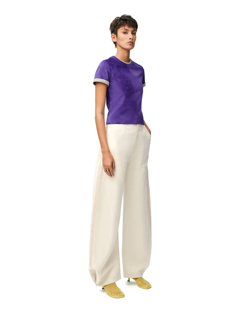 Loewe Luxury Balloon trousers in cotton and linen Ecru