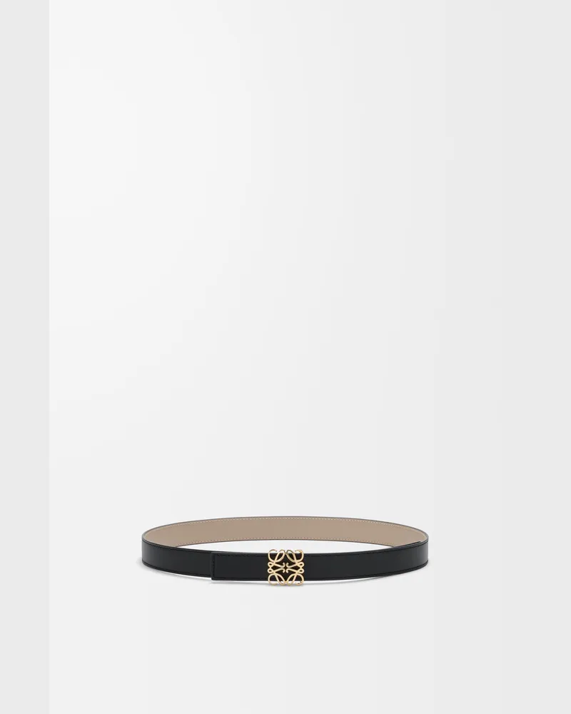 Loewe Reversible Anagram Bombé Belt In Leather skin Size Mujer Black