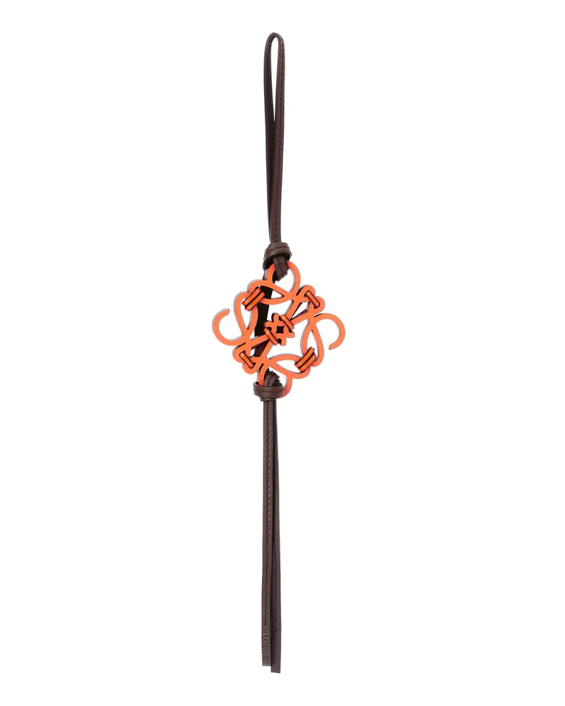 Loewe Luxury Knotted Anagram charm in calfskin Orange