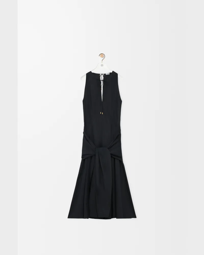 Loewe Wrap Dress In Cotton Size Mujer Black
