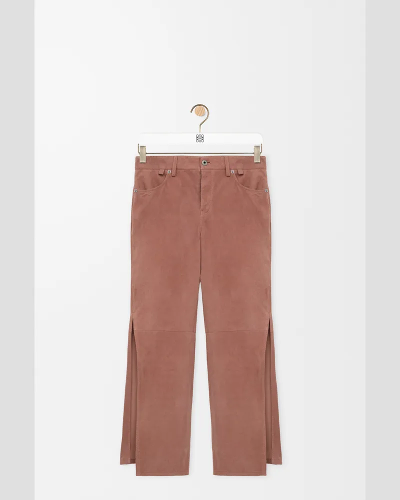 Loewe Trousers In Suede Goatskin Size Mujer Light