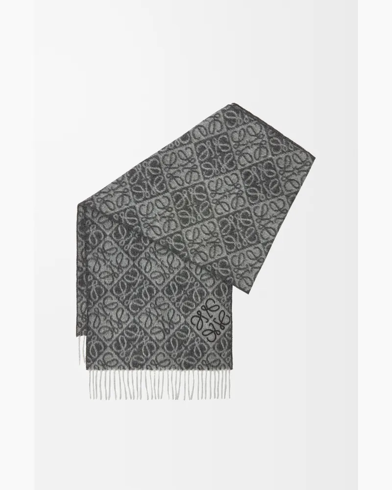 Loewe Anagram Scarf In Wool And Cashmere Mujer Dark