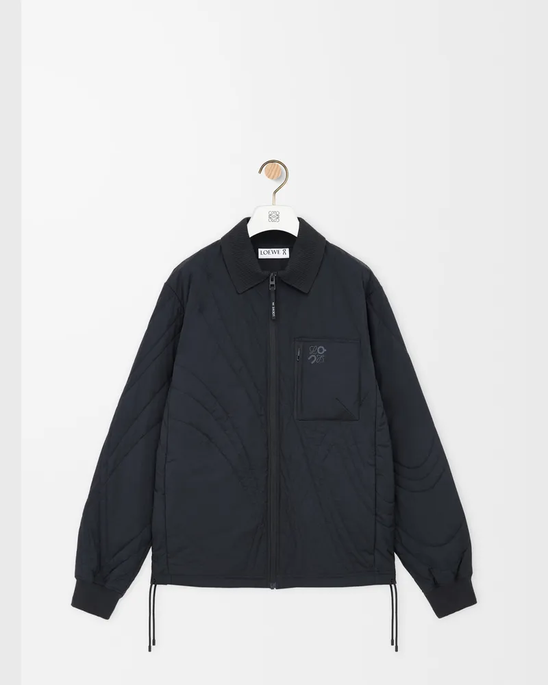 Loewe Quilted Jacket In Technical Shell Size Hombre Black