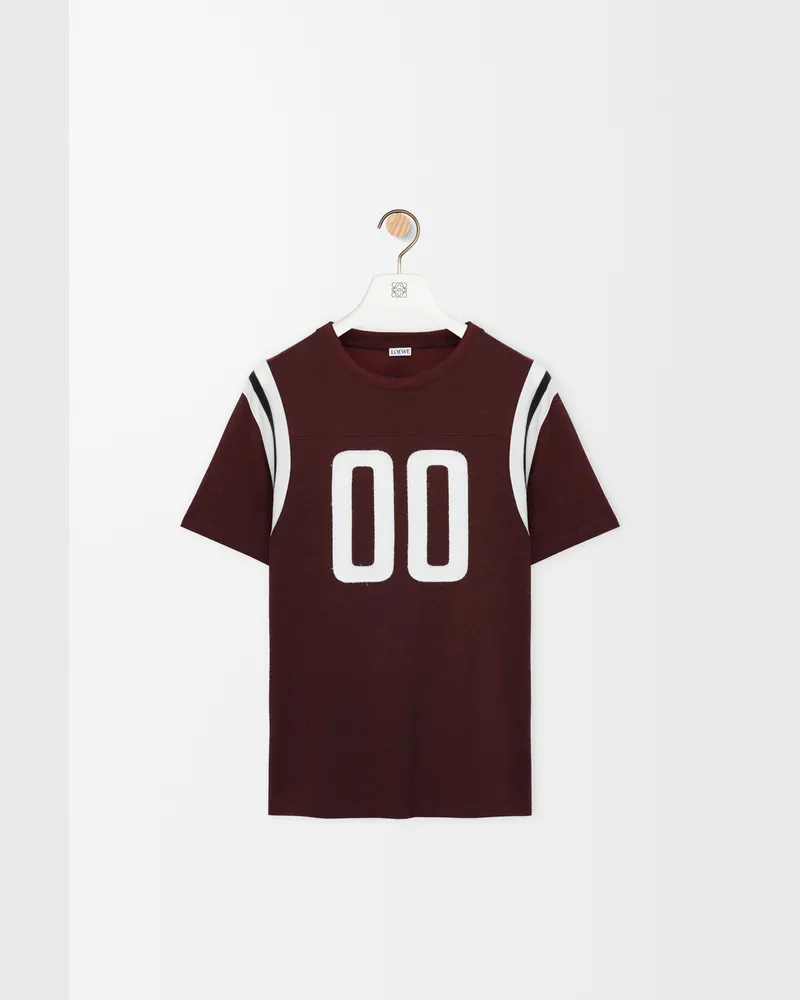 Loewe Regular Fit T-shirt In Cotton And Viscose Size Hombre Burgundy